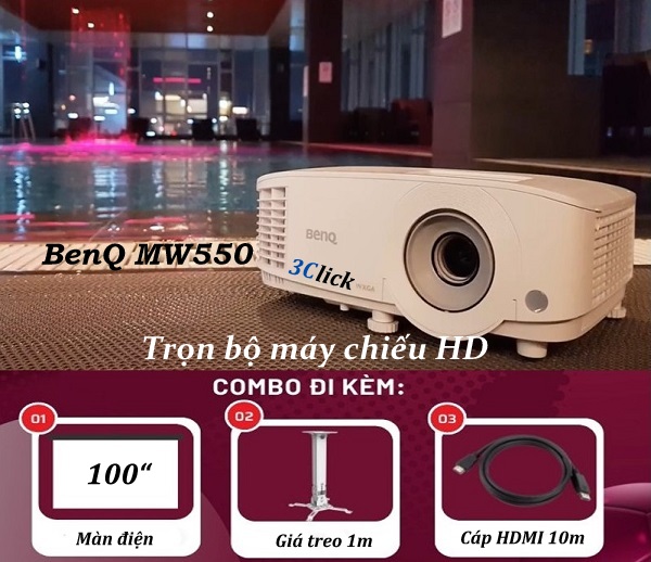 Trọn bộ máy chiếu HD BenQ MW550 | Giá Rẻ Nhất Việt Nam