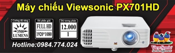 Trọn bộ máy chiếu Viewsonic PX701HD