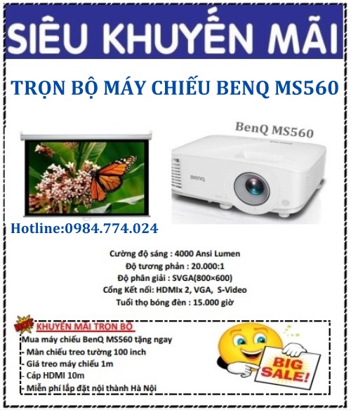 Trọn bộ máy chiếu BenQ MS560