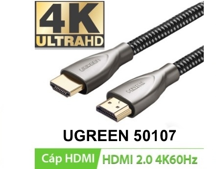 Dây Cáp HDMI 2.0 Sợi Carbon 1,5m Ugreen 50107